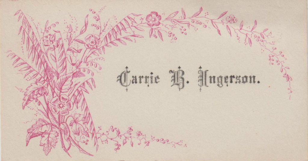 Carrie B. Ingerson calling card