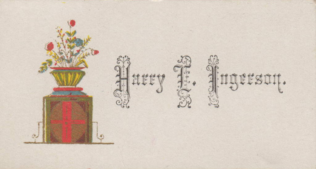 Calling Card, Harry L. Ingerson