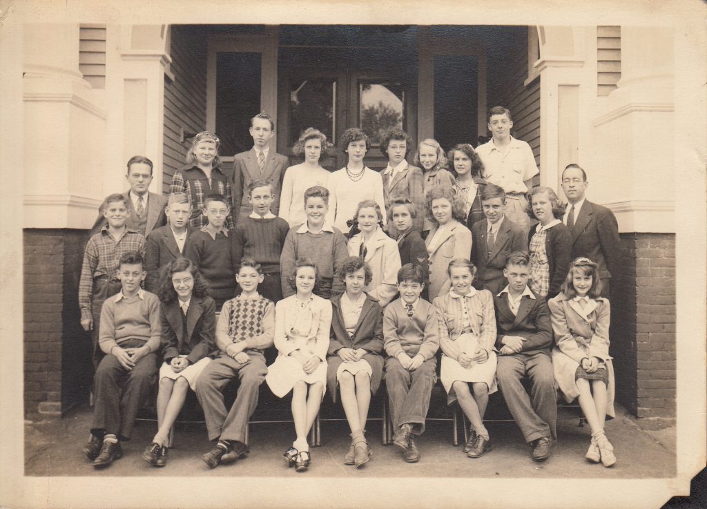 Dow Academy 1943 or 44 grades 7 & 8. Anna top row left