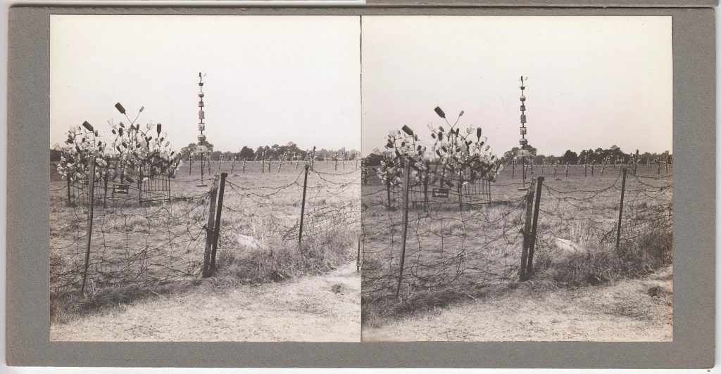 Winter Zero's Bottle Farm, fence and bottle trees, September 27, 1939