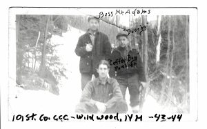 Boss Mr. Adams, "Dutchy" and "Coffee Boy" Pothier," near Woodsville